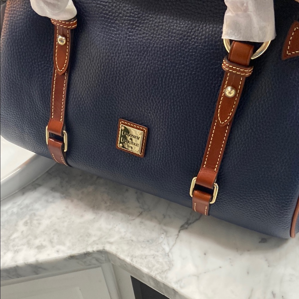 Dooney & Bourke Blue and Brown Satchel